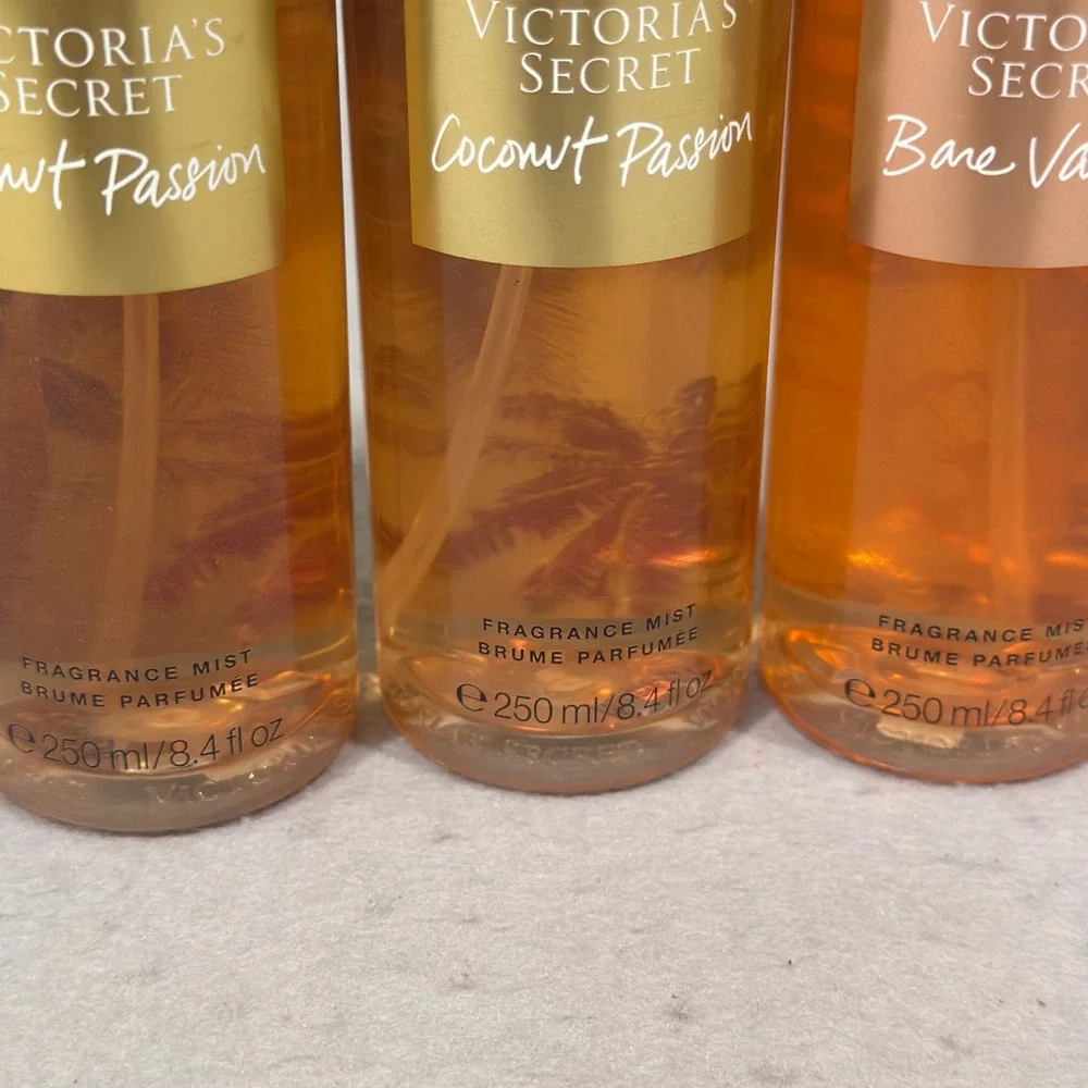 Victoria's Secret Fragrance Mist Women 3 Pack Coconut Passion Bare Vanilla 8.4oz